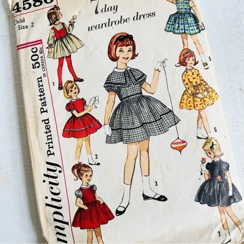 [Simplicity] Child Vintage Sewing Dress Pattern 4586 Size 2